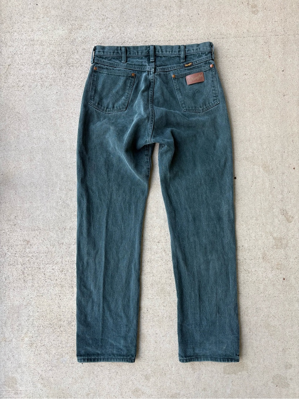 Vintage 90s Wrangler Cowboy Cut 13MWZKM Hunter Green Jeans Made in USA 32x33 - Picture 2 of 9